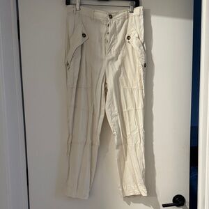 Women’s Cream Cargo Pants super high rise size 10